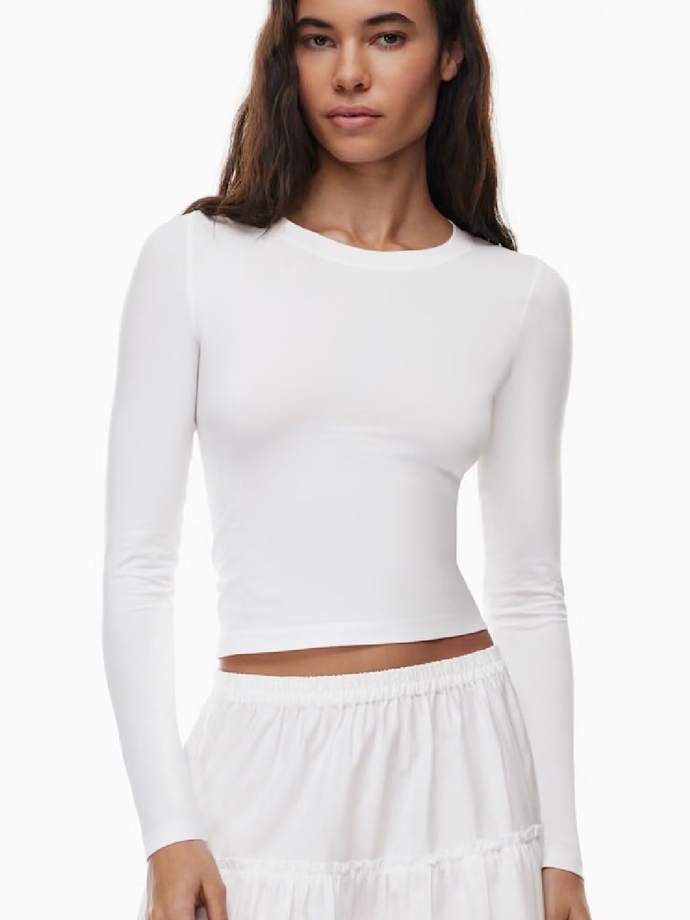 Sunday Best At White Long Sleeve Crewneck Top